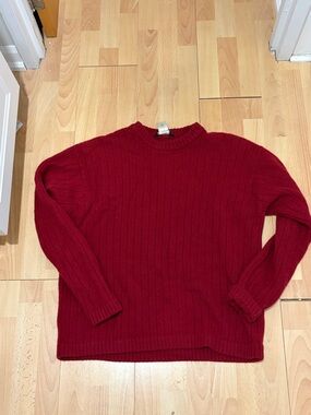 Vintage north face Crewneck Sweater - Deep Red L 100% Wool